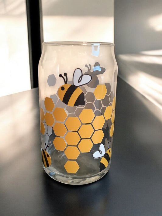 Bee Hive Glass Can Libbey