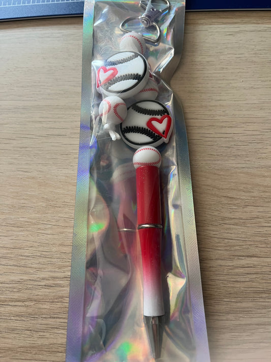 Baseball Pen and Keychain