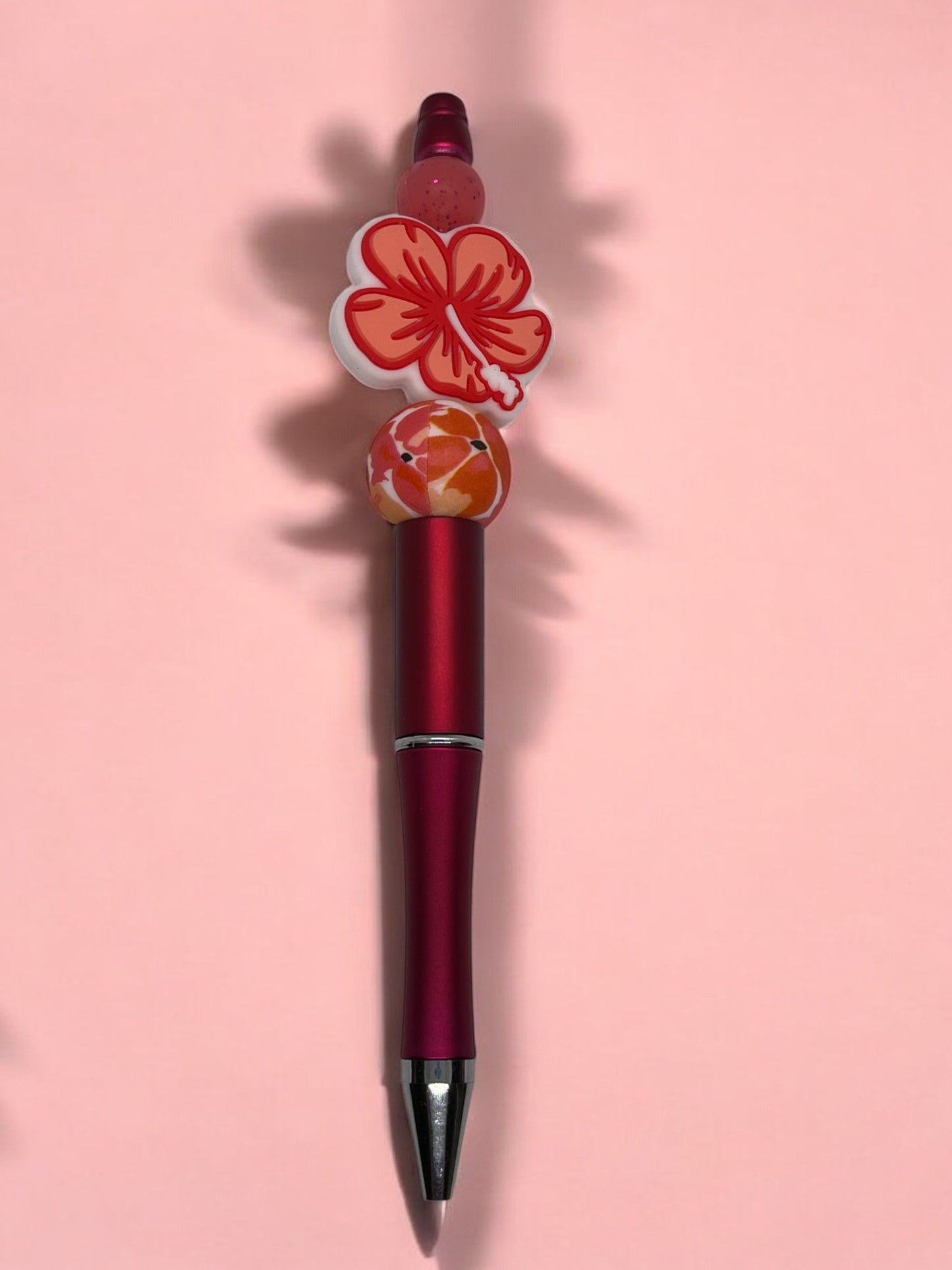 Red Hibiscus Flower Pen