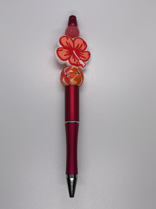 Red Hibiscus Flower Pen