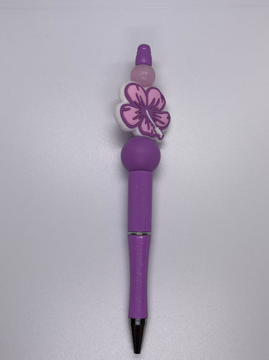 Purple Hibiscus Flower Pen