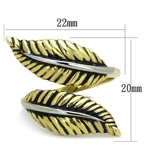 Two-Tone IP Gold (Ion Plating) Stainless Steel Ring with