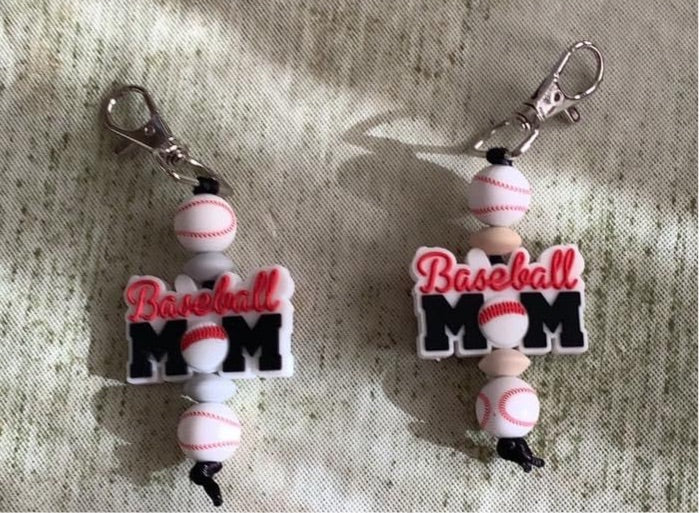 Baseball Mom Silicone Keychain