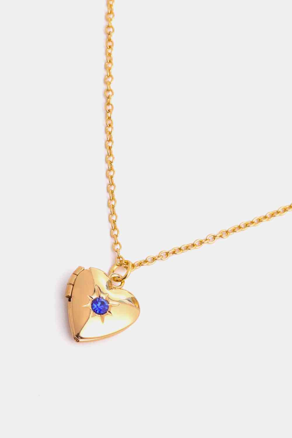 Zircon Heart Shape 14K Gold-Plated Pendant Necklace