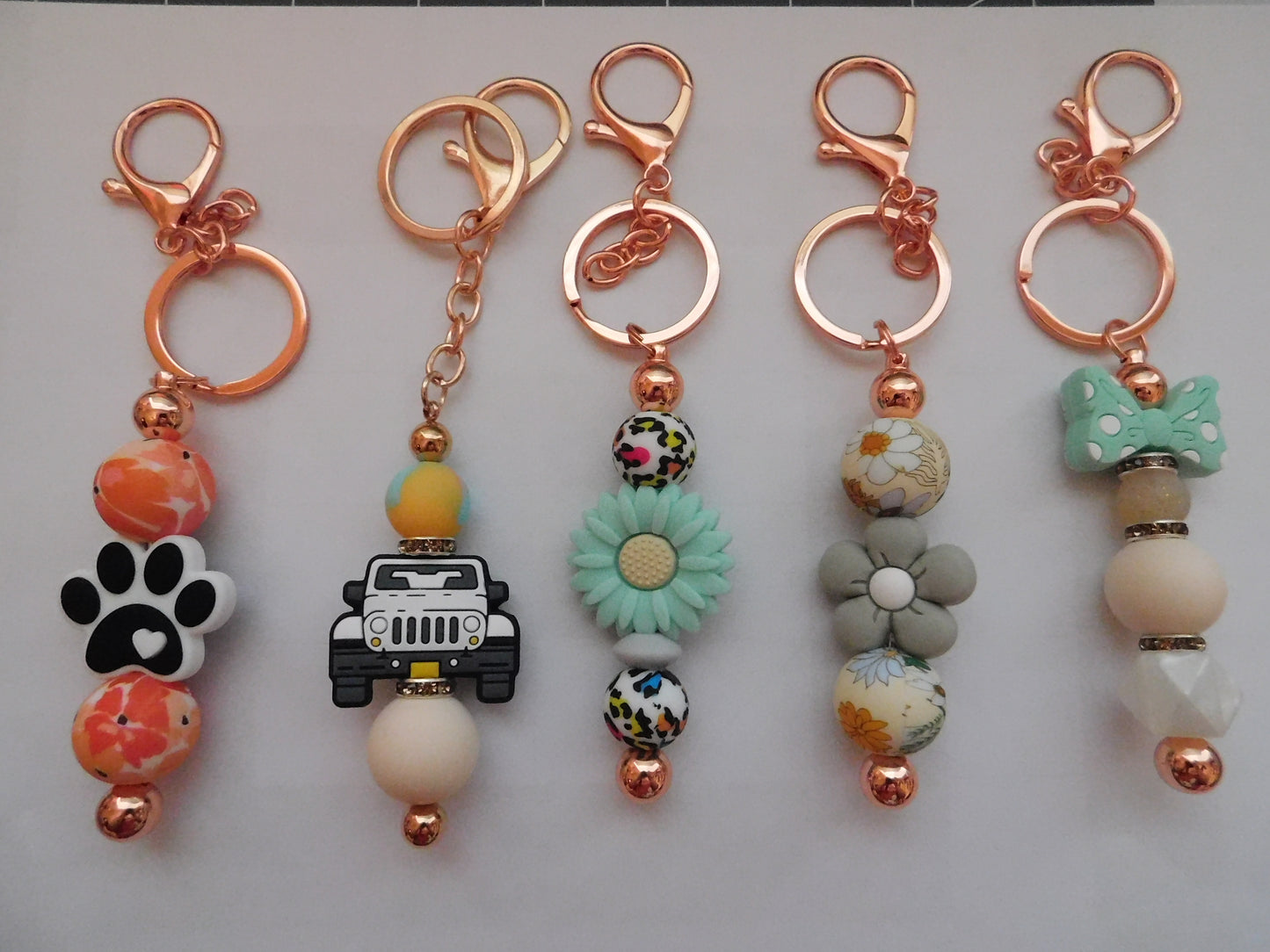 Beaded Bar Keychain