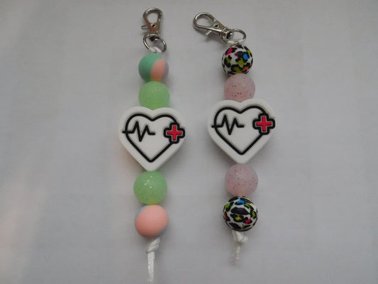 Heartbeat Heart Silicone Keychain